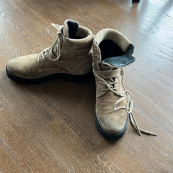 All Saints Paulina tan suede combat boots 40 9 - Picture 7 of 7